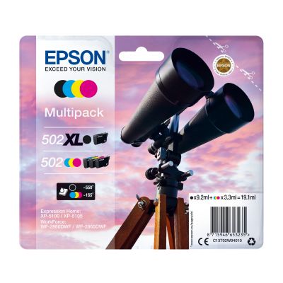 Epson 502 XL, Hoog (XL) rendement, 550 pagina's, 165 pagina's, 4 stuk(s), Multi-verpakking