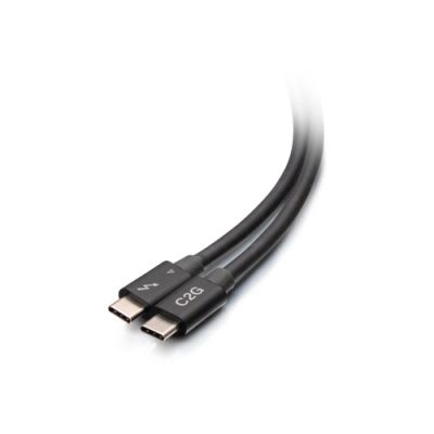 C2G 2 m lange actieve Thunderbolt™ 4 USB-C®-kabel (40 Gbps), USB C, USB C, 2 m, Zwart, Nikkel, 40 Gb