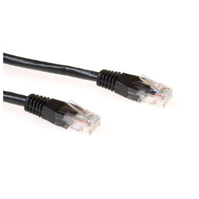 Ewent Zwarte 1 meter U/UTP CAT6 patchkabel met RJ45 connectoren