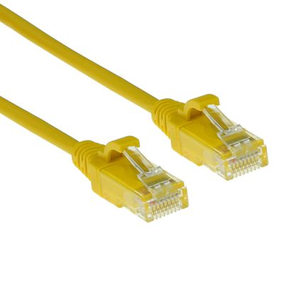ACT Gele 3 meter LSZH U/UTP CAT6 datacenter slimline patchkabel snagless met RJ45 connectoren