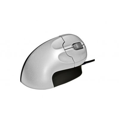 BakkerElkhuizen Grip Mouse, Rechtshandig, Optisch, USB Type-A + PS/2, Zwart, Zilver