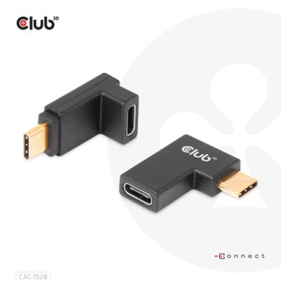 CLUB3D USB Type-C Gen2 Angled Adapter set van 2 - 4K120Hz M/V, USB C, USB C, USB 3.2 Gen 2 (3.1 Gen 2)