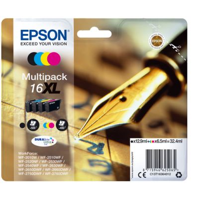 Epson Pen and crossword 16XL Series ' ' multipack, Inkt op pigmentbasis, Inkt op pigmentbasis, 12,9