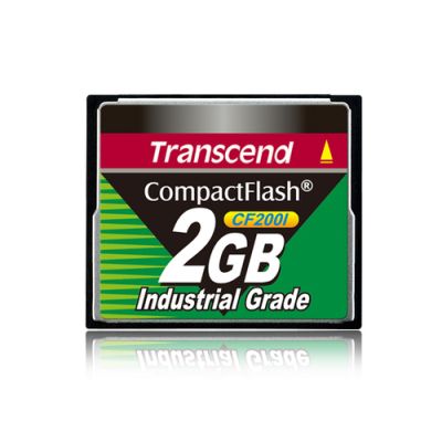 Transcend TS2GCF200I, 2 GB, CompactFlash, 40 MB/s, 35 MB/s, Zwart
