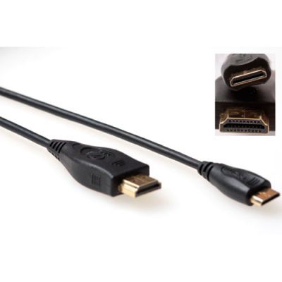 ACT 1 meter HDMI High Speed Ethernet kabel HDMI-A male naar HDMI-C (Mini HDMI) male