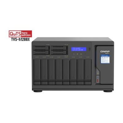 QNAP TVS-h1288X, NAS, Tower, Intel® Xeon®, W-1250, Zwart