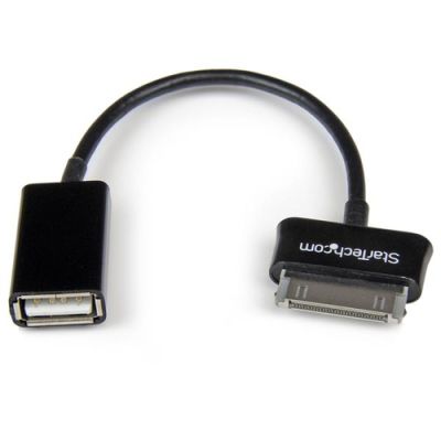StarTech.com USB OTG Adapter Kabel voor Samsung Galaxy Tab, Zwart, Samsung 30p, USB A, 0,1524 m, Mannelijk, Vrouwelijk