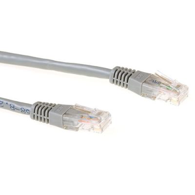 ACT Grijze 1 meter LSZH U/UTP CAT6 patchkabel met RJ45 connectoren