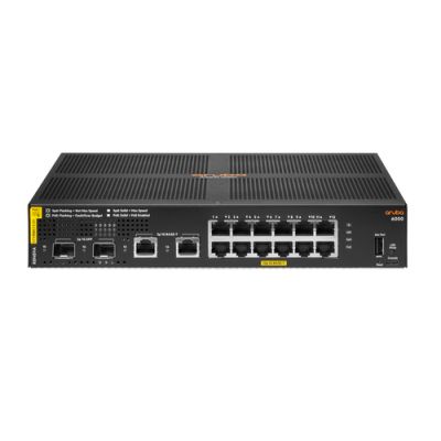 HPE Aruba CX6000 Gigabit Ethernetswitch, 12 poorten, PoE 139W, 2SFP poorten, Managed L3