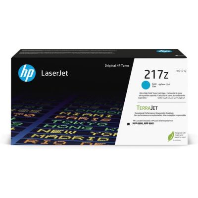 HP 217Z originele ultra high-capacity LaserJet-tonercartridge, cyaan, 24000 pagina's, Cyaan, 1 stuk(