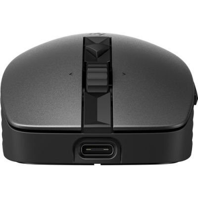 HP 715 oplaadbare muis voor meerdere apparaten, Ambidextrous, RF-draadloos + Bluetooth, 3000 DPI, Zw