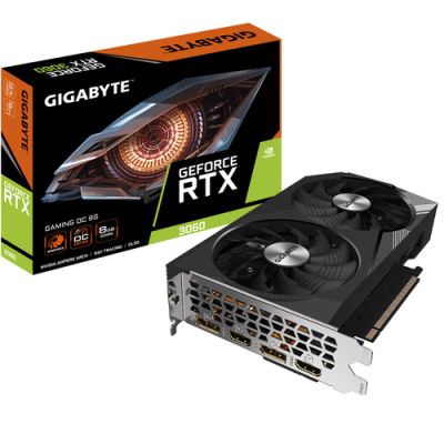 Gigabyte GeForce RTX 3060 OC, GeForce RTX 3060, 8 GB, GDDR6, 128 Bit, 7680 x 4320 Pixels, PCI Expres
