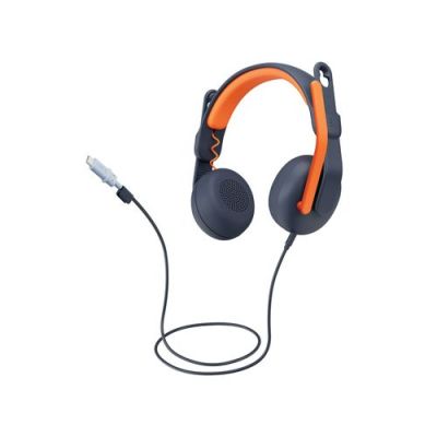 Logitech Zone Learn On Ear USB-C, Bedraad, Onderwijs, 154,5 g, Headset, Blauw, Oranje
