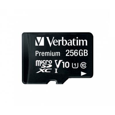 Verbatim Premium U1, 256 GB, MicroSDXC, Klasse 10, UHS-I, 90 MB/s, 10 MB/s