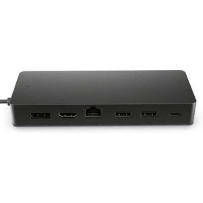 HP Universal USB-C Multiport Hub, USB 3.2 Gen 1 (3.1 Gen 1) Type-C, Zwart, DisplayPort, HDMI, RJ-45,