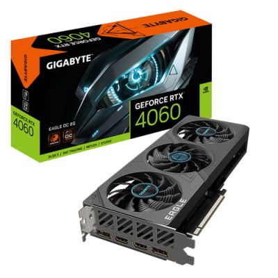 Gigabyte GeForce RTX 4060 EAGLE OC 8G, GeForce RTX 4060, 8 GB, GDDR6, 128 Bit, 7680 x 4320 Pixels, P