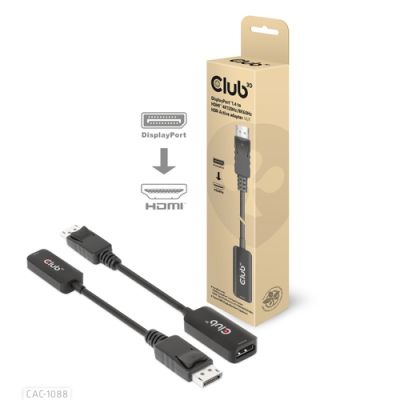 CLUB3D DisplayPort1.4 to HDMI 4K120Hz/8K60Hz HDR Active adapter M/F, 0,21 m, DisplayPort, HDMI, Mann