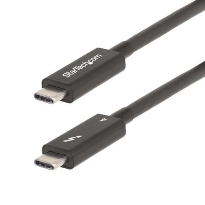 StarTech.com A40G2MB-TB4-CABLE, Man, Man, 2 m, Zwart, Nikkel, 40 Gbit/s