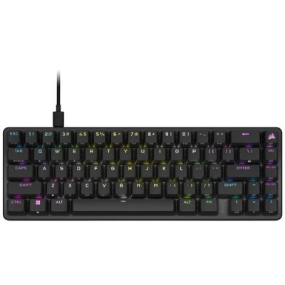 Corsair K65 PRO MINI, 65%, USB, Opto-mechanische toetsschakelaar, AZERTY, RGB LED, Zwart