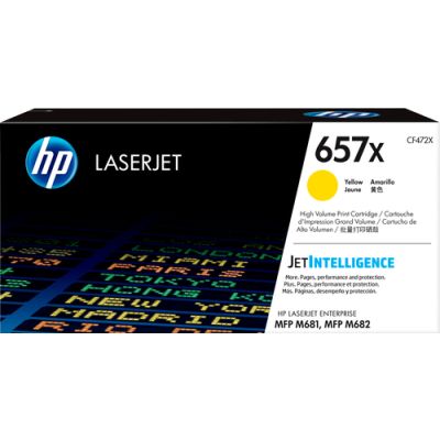 HP 657X originele high-capacity gele LaserJet tonercartridge, 23000 pagina's, Geel, 1 stuk(s)