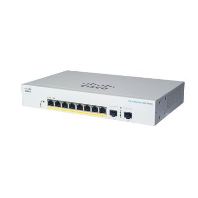 Cisco CBS220-8FP-E-2G, Managed, L2, Gigabit Ethernet (10/100/1000), Power over Ethernet (PoE), Rack-