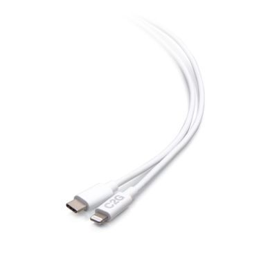 C2G C2G54558, 0,9 m, Lightning, USB C, Mannelijk, Mannelijk, Wit