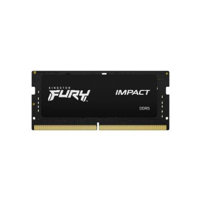 Kingston Technology FURY Impact Black XMP, 32 GB, 2 x 16 GB, DDR5, 6400 MHz, 262-pin SO-DIMM, Zwart