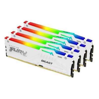 Kingston Technology FURY Beast White RGB XMP, 64 GB, 4 x 16 GB, DDR5, 5600 MHz, 288-pin DIMM, Wit