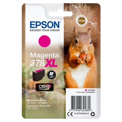 Epson Squirrel Singlepack Magenta 378XL Claria Photo HD Ink, Hoog (XL) rendement, Inkt op pigmentbas