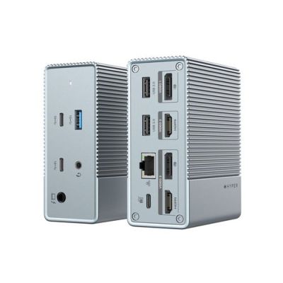 Targus HDG212B-GL, Bedraad, USB 3.2 Gen 1 (3.1 Gen 1) Type-C, 100 W, 1000 Mbit/s, Grijs, 89 mm