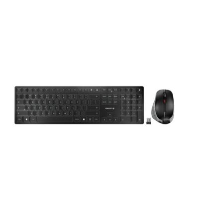 CHERRY DW 9500 SLIM, RF-draadloos + Bluetooth, Schaar-toetsschakelaar, AZERTY, Zwart, Grijs, Inclusi