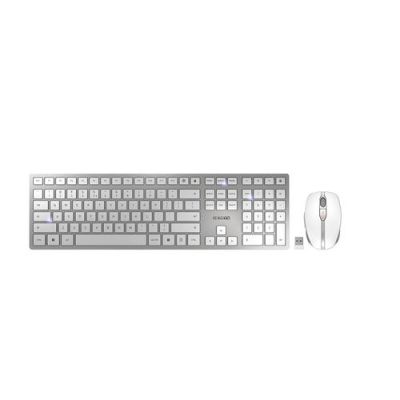 CHERRY DW 9100 SLIM, RF-draadloos + Bluetooth, QWERTY, Zilver, Inclusief muis