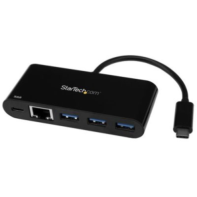 StarTech.com 3 poorts USB 3.0 hub met Gigabit Ethernet en Power Delivery - 5Gbps - USB-C, Bedraad, U