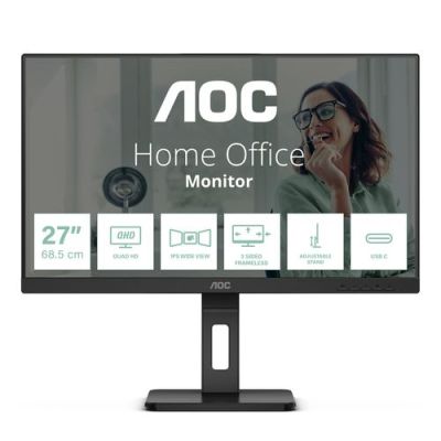 AOC Q27P3CV, 68,6 cm (27"), 2560 x 1440 Pixels, Quad HD, LED, 4 ms, Zwart