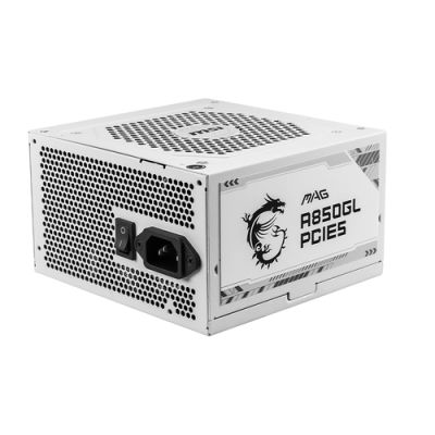 MSI MAG A850GL PCIE5 WHITE, 850 W, 100 - 240 V, 47 - 63 Hz, 8 A, 4 A, Actief