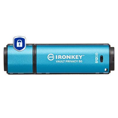 Kingston Technology IronKey Vault Privacy 50, 512 GB, USB Type-C, 3.2 Gen 1 (3.1 Gen 1), 310 MB/s, D