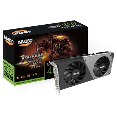 Inno3D GEFORCE RTX 4070 SUPER TWIN X2, GeForce RTX 4070 SUPER, 12 GB, GDDR6X, 192 Bit, 7680 x 4320 P