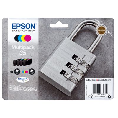 Epson Padlock Multipack 4-colours 35 DURABrite Ultra Ink, Normaal rendement, Inkt op pigmentbasis, 16,1 ml, 9,1 ml, 1 stuk(s), Multi-verpakking