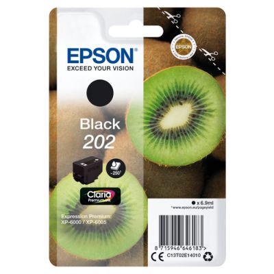 Epson Kiwi Singlepack Black 202 Claria Premium Ink, Normaal rendement, Inkt op pigmentbasis, 6,9 ml,