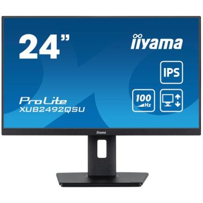iiyama ProLite XUB2492QSU-B1, 60,5 cm (23.8"), 2560 x 1440 Pixels, Wide Quad HD, LED, 1 ms, Zwart