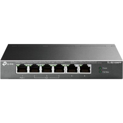 TP-Link TL-SG1006PP, Unmanaged, Gigabit Ethernet (10/100/1000), Power over Ethernet (PoE), Rack-mont