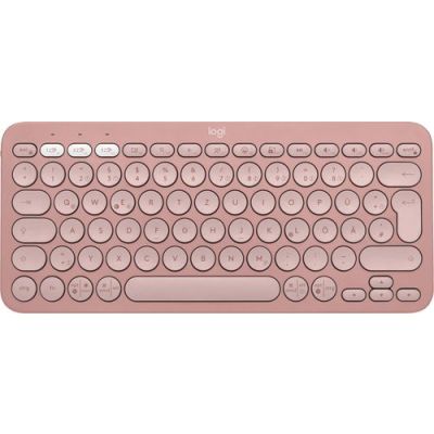 Logitech Pebble Keys 2 K380s, Mini, RF-draadloos + Bluetooth, Schaar-toetsschakelaar, QWERTZ, Roze