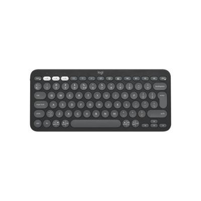 Logitech Pebble Keys 2 K380s, Mini, RF-draadloos + Bluetooth, Schaar-toetsschakelaar, QWERTY, Grafie