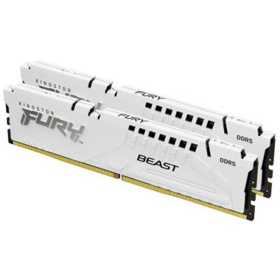 Kingston Technology FURY Beast 32GB 6400MT/s DDR5 CL32 DIMM (Kit of 2) White XMP, 32 GB, 2 x 16 GB,