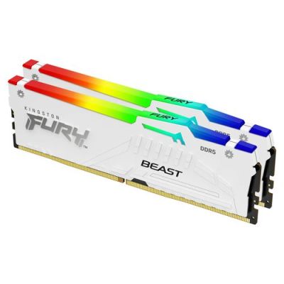 Kingston Technology FURY Beast 64GB 6000MT/s DDR5 CL30 DIMM (Kit of 2) White RGB EXPO, 64 GB, 2 x 32