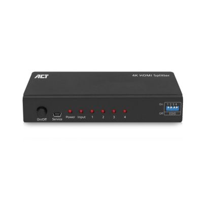 ACT AC7831, HDMI, 4x HDMI, 3840 x 2160 Pixels, Zwart, 4K Ultra HD, 120 Hz
