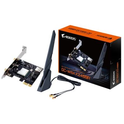 Gigabyte GC-WBAX2400R, Intern, Draadloos, PCI Express, WLAN / Bluetooth, 2400 Mbit/s, Zwart