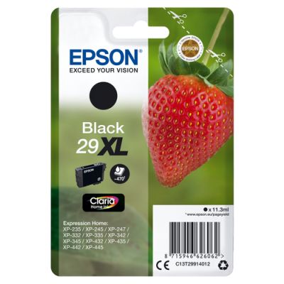 Epson Strawberry Singlepack Black 29XL Claria Home Ink, Hoog (XL) rendement, Inkt op pigmentbasis, 1