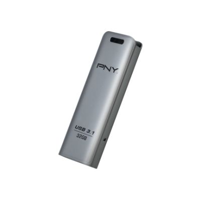 PNY FD32GESTEEL31G-EF, 32 GB, 3.2 Gen 1 (3.1 Gen 1), 20 MB/s, Glij, Roestvrijstaal