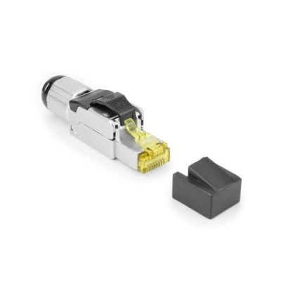 ACT Field termination plug RJ45 CAT6A shielded, toolless, 4PPoE 100W, RJ-45, Zwart, Roestvrijstaal,